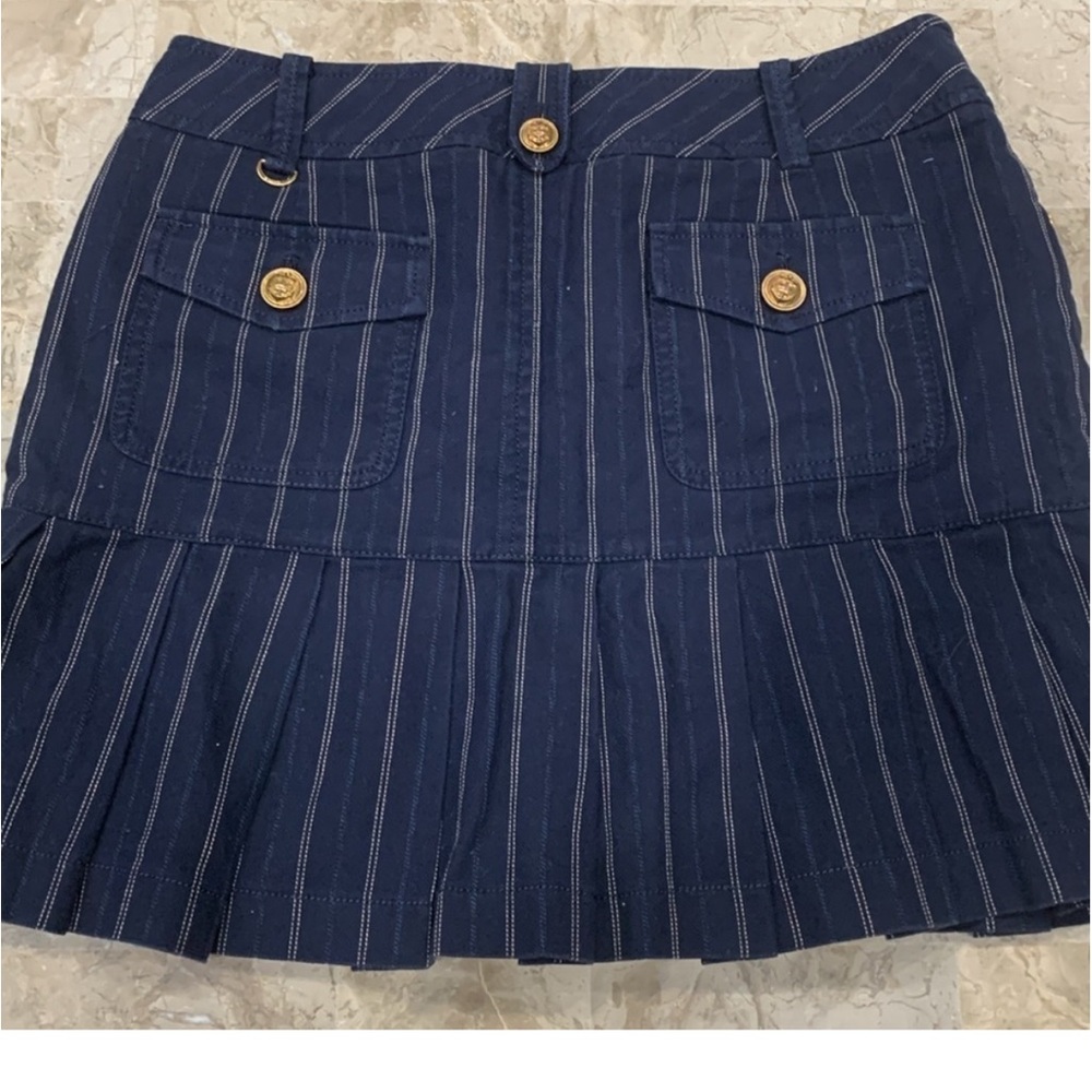 « pockets Navy Skirt (ELand) All lined + pockets like jeans-Size Medium - Picture 2 of 5